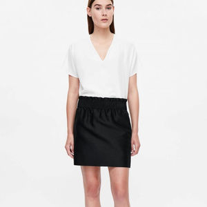 COS Gathered Waist Skirt Wool/Silk Blend